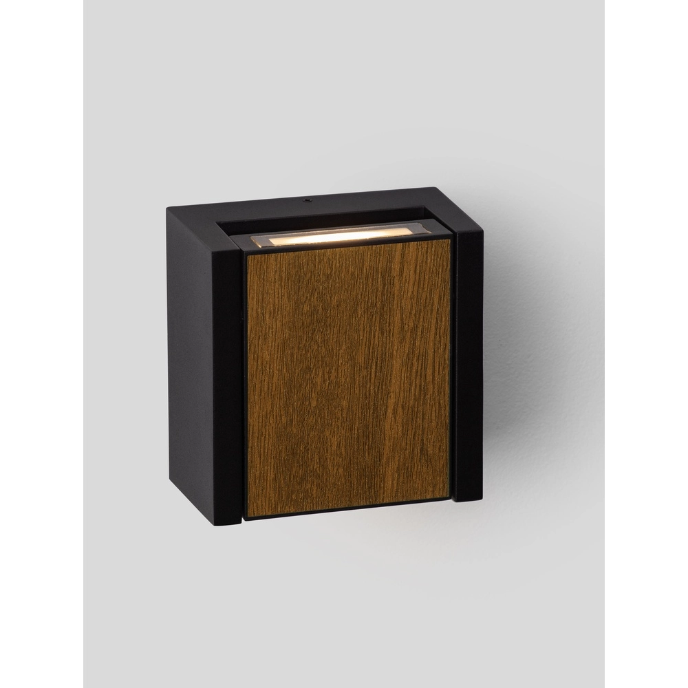 Wandleuchte Kioo schwarz mit Holz Lyora 5212017478795