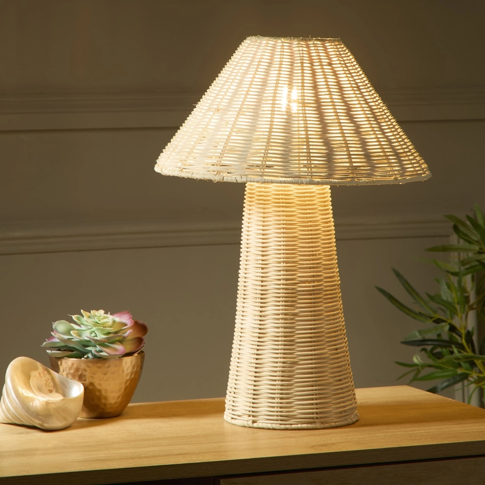 Tischleuchte aus Rattan Tulum braun Searchlight 5053423305943