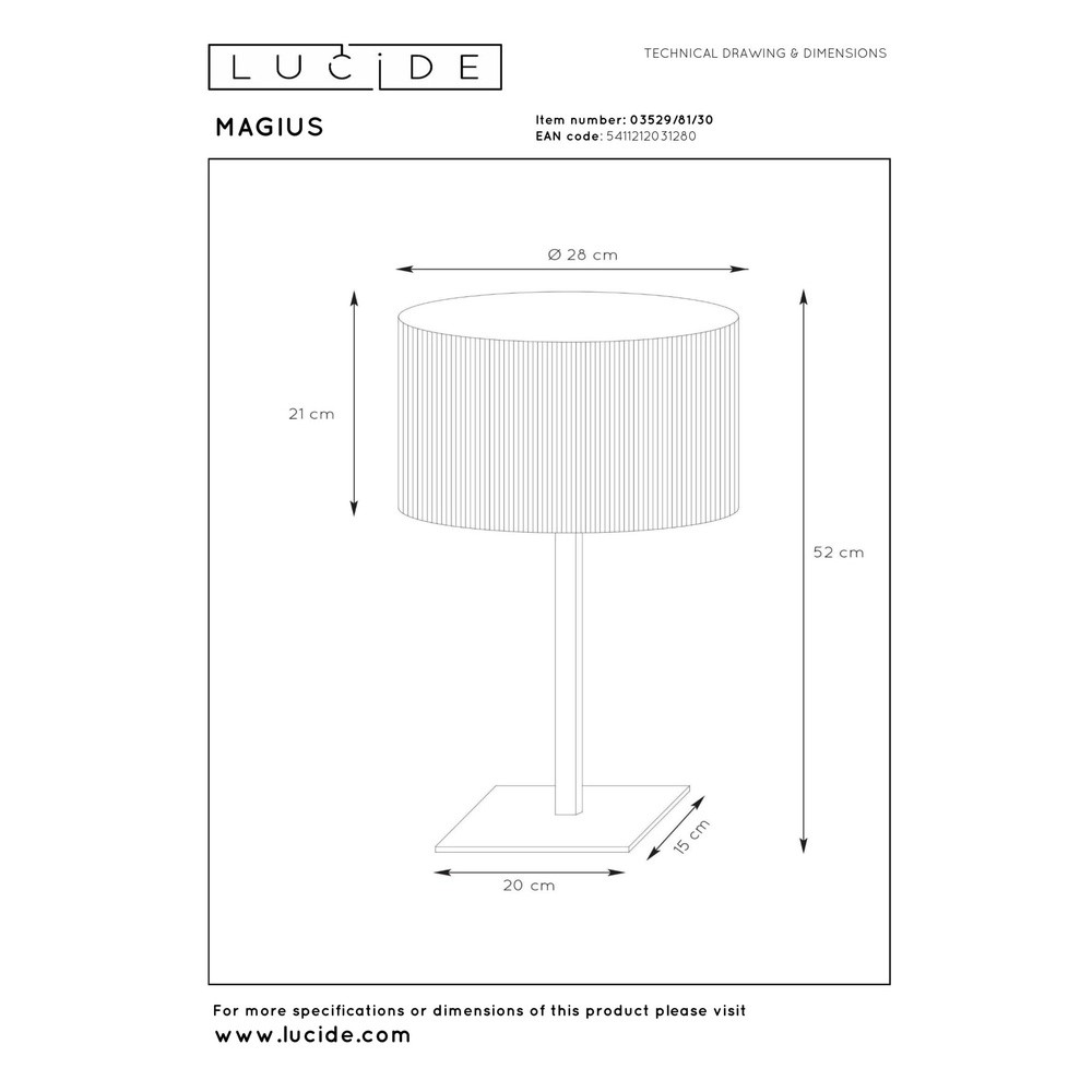 Tischlampe Magius Rattan Lucide 5411212031280