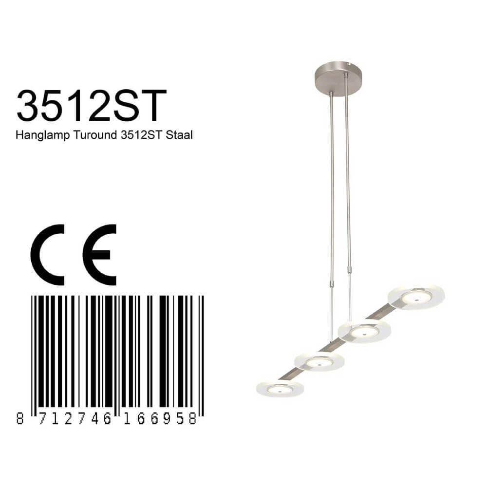 LED-Büroleuchte aus Edelstahl Turound Steinhauer 8712746166958