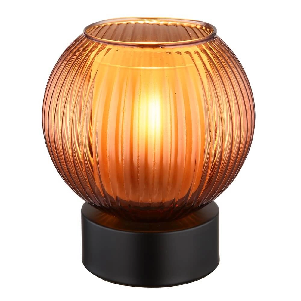 Tischlampe Zumba orangefarbenes Glas Ø 15cm
