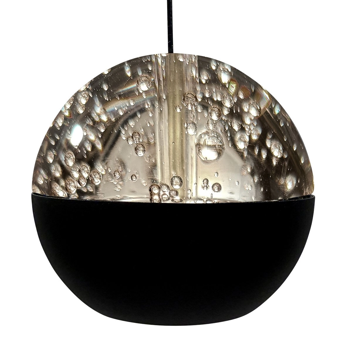 5-Licht Esstisch-Pendellampe Belluno LED – Schwarz mit Glas Steinhauer 8712746183900