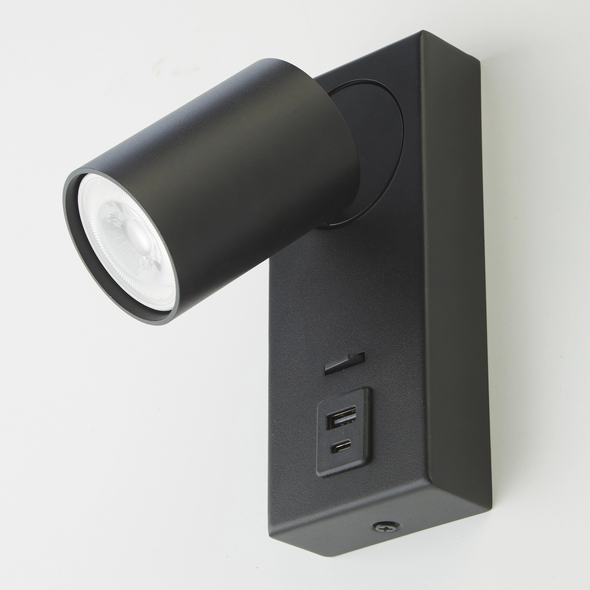 Nachttischlampe Moon 1 Schwarz mit USB Lyora 5053423290898
