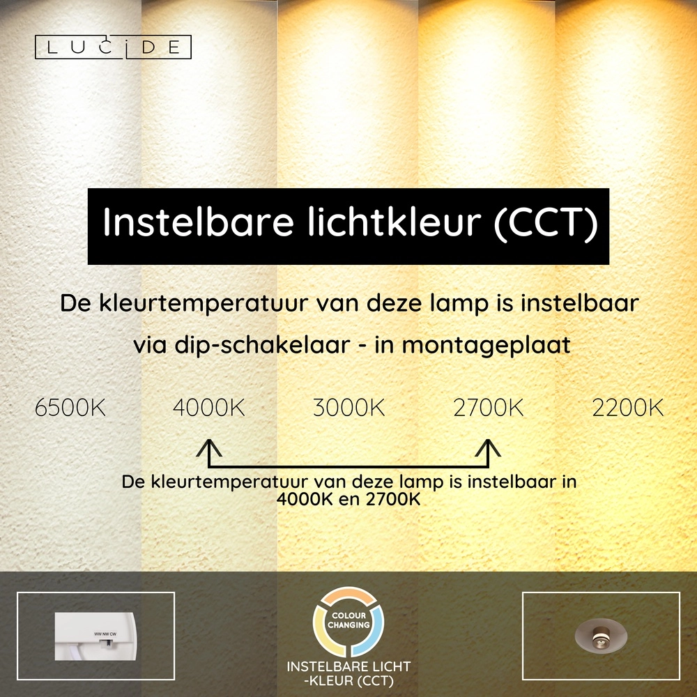 LED-Deckenlicht Santiago Ø 23 cm – Champagner mit Bernsteinglas Premium by Lucide 5411212221889