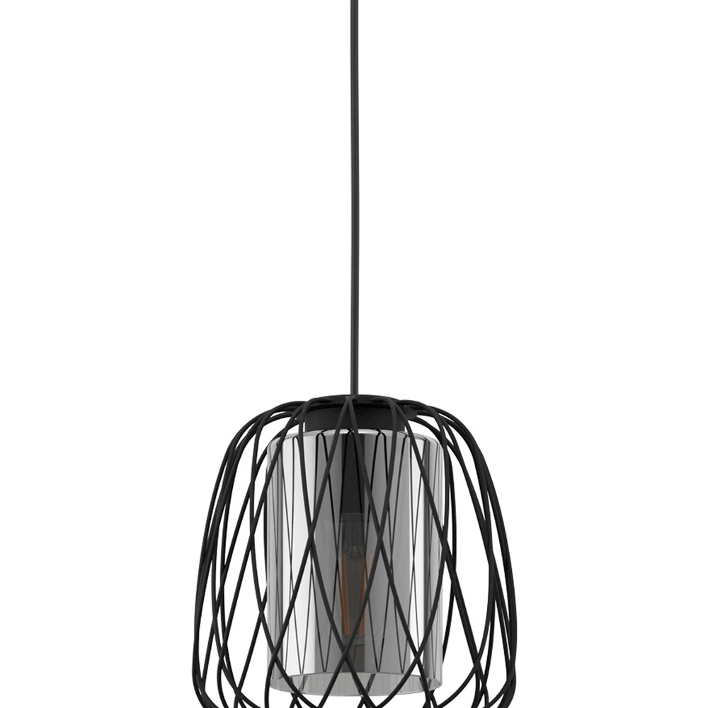Draht-Pendellampe Floresta Ø 20cm – mit Rauchglas Eglo 9002759997052