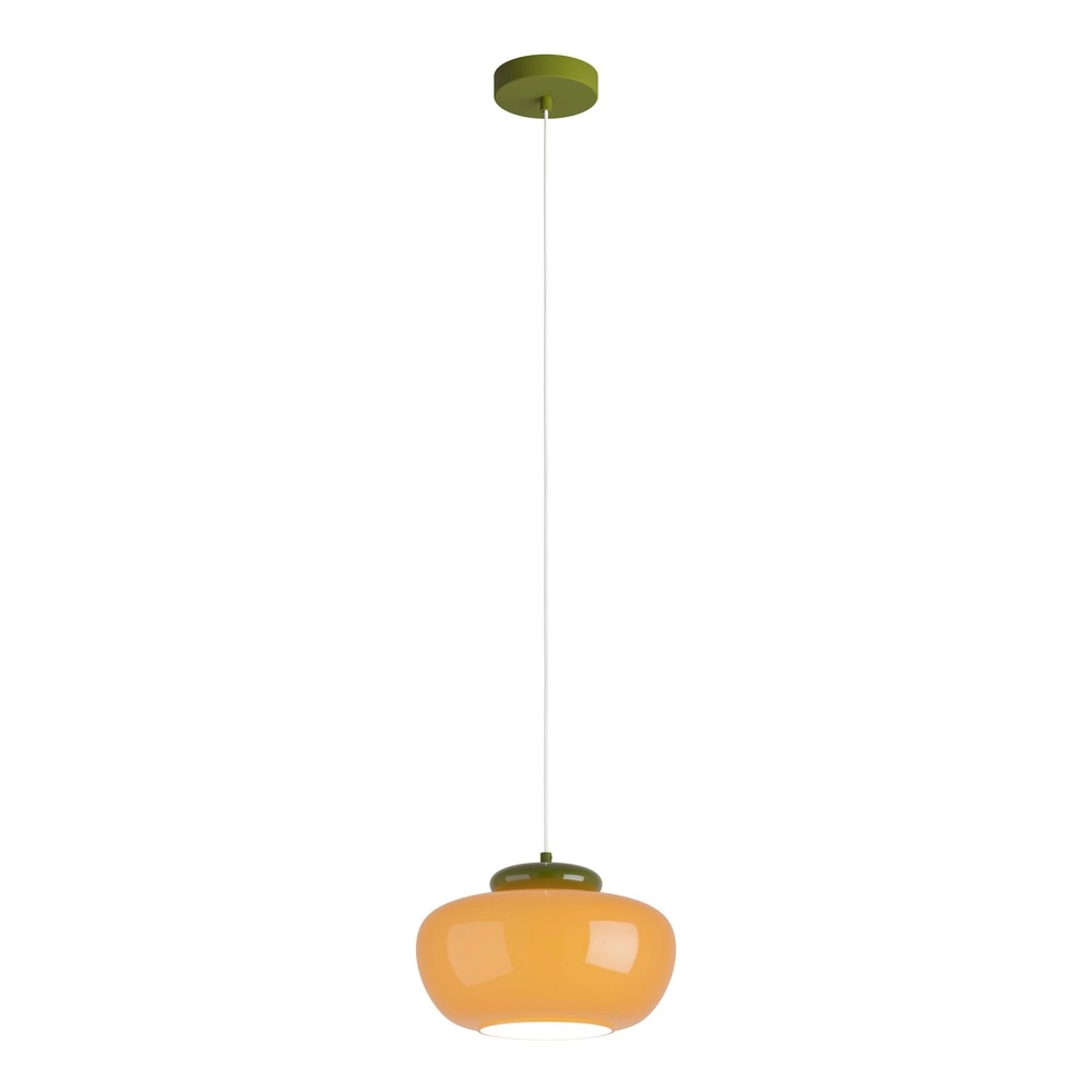 Design-Pendellampe Berardelli Orange mit grünem Ø 30 cm