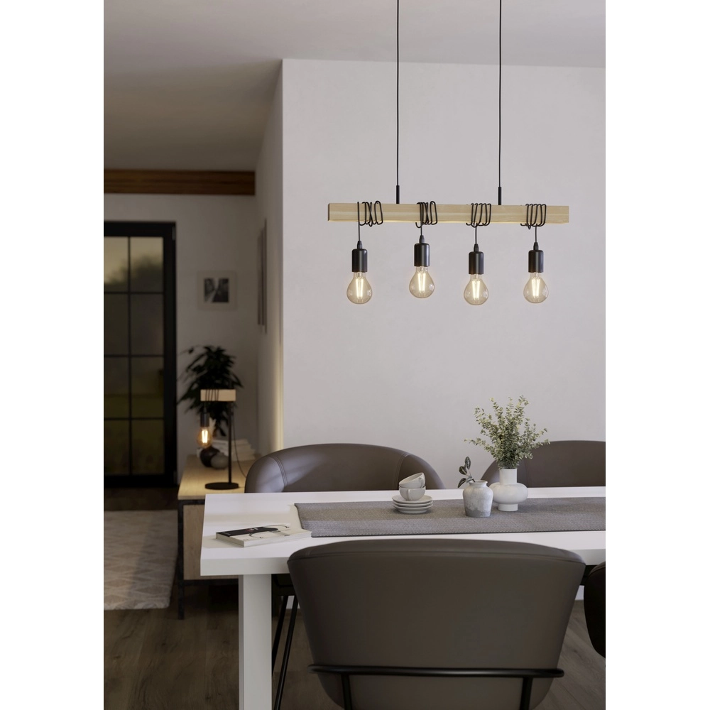 Pendellampe Townshend Holzoptik – 4x E27 Eglo 9002759435127