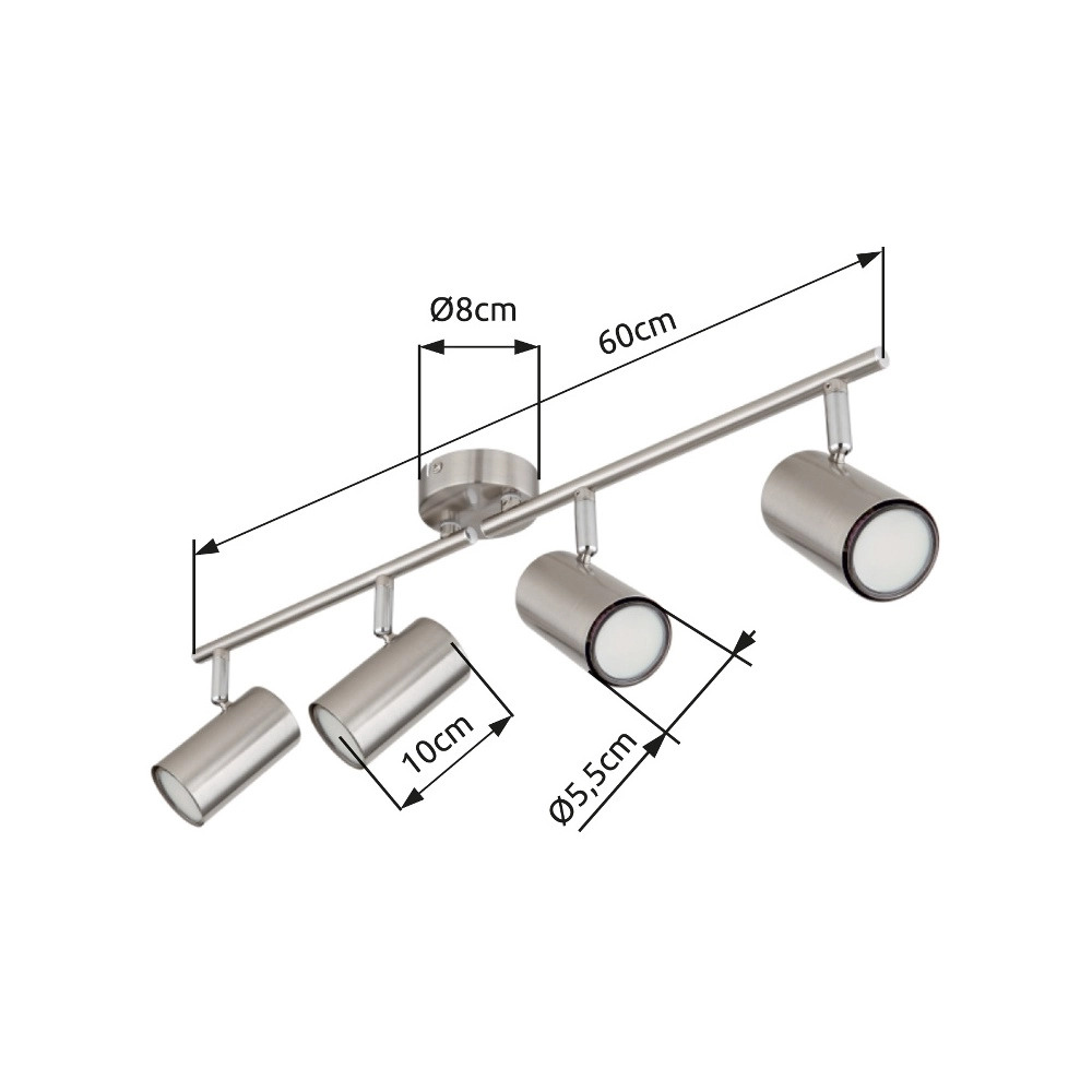 4-Licht Deckenlampe Allvi Nickel Globo 9007371448777