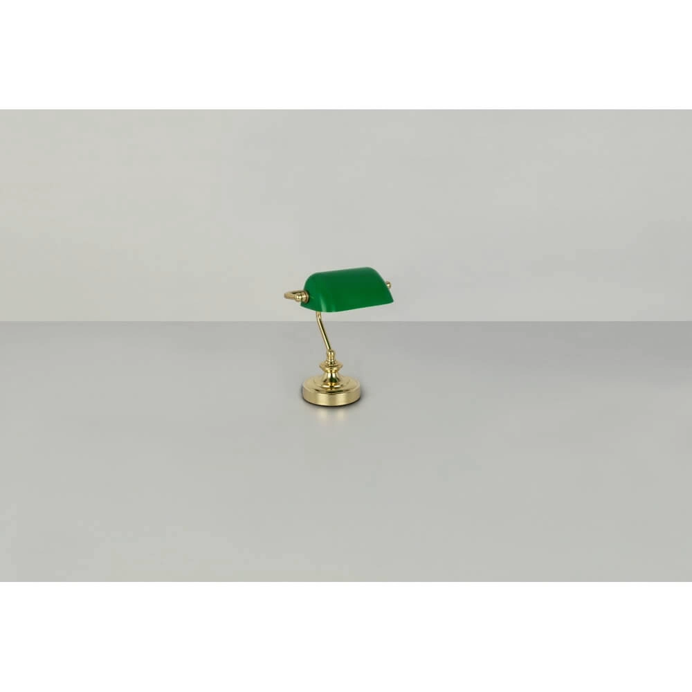Klassische Schreibtischlampe Antique Gold mit grünem Glas Globo 9007371357451