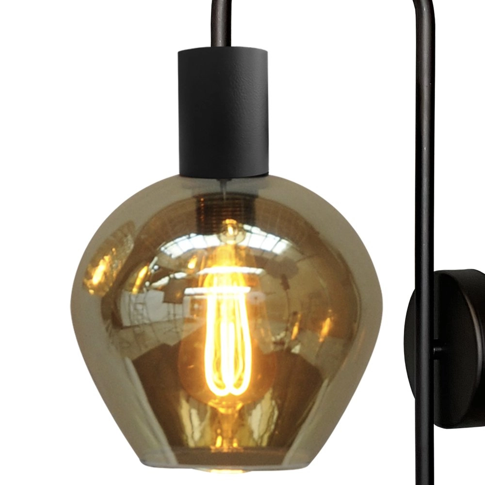 Schwarze Wandlampe Bounty mit Glas Masterlight 8718121251066