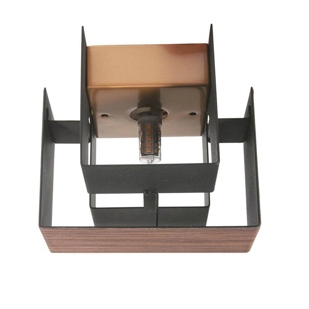 Wandleuchte Muro schwarz mit Holz S Steinhauer 8712746177749
