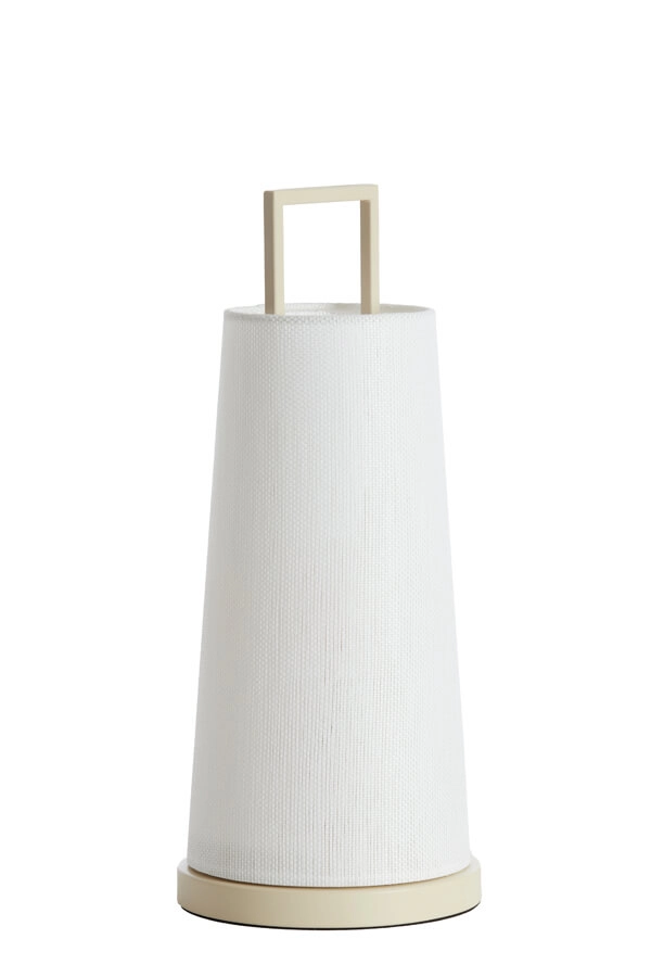 Japandi Tischleuchte Fyon Ø 16cm creme mit weiß Light & Living 8717807730659