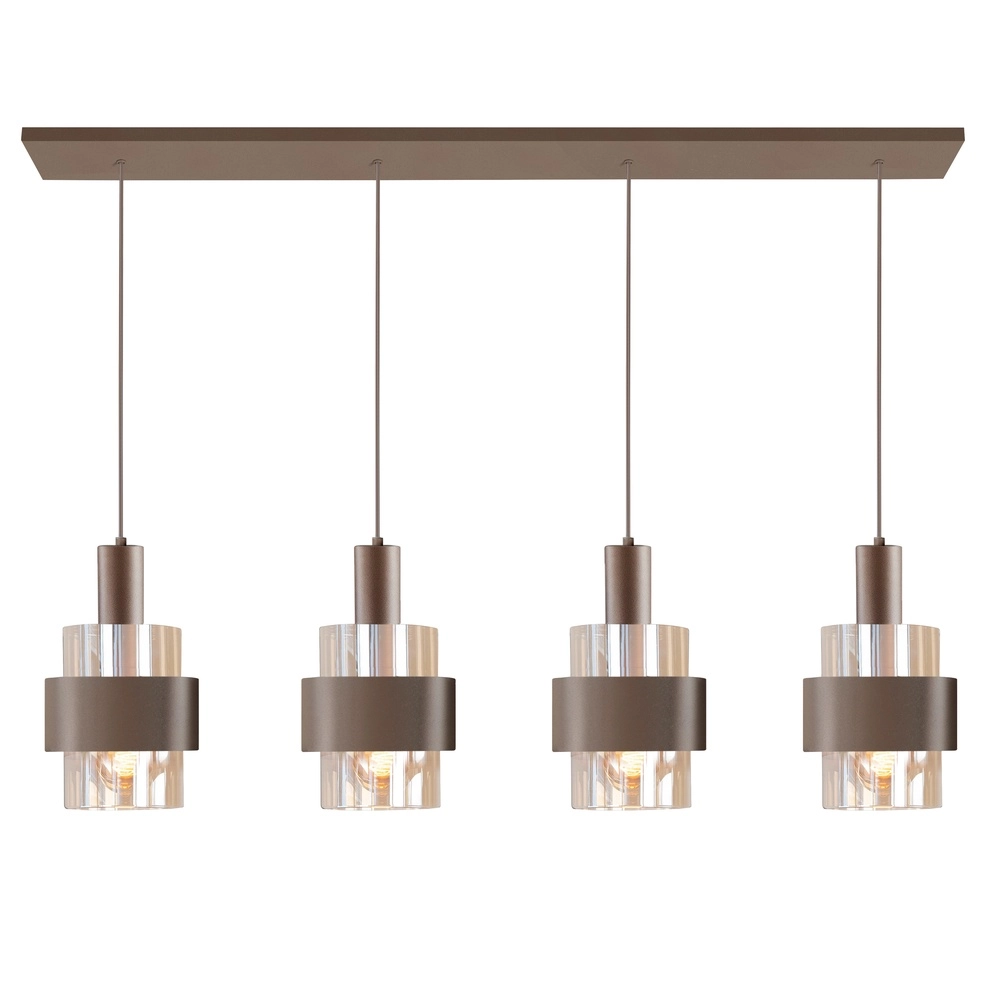 Design-Pendellampe Marrone Teebraun 4-Licht