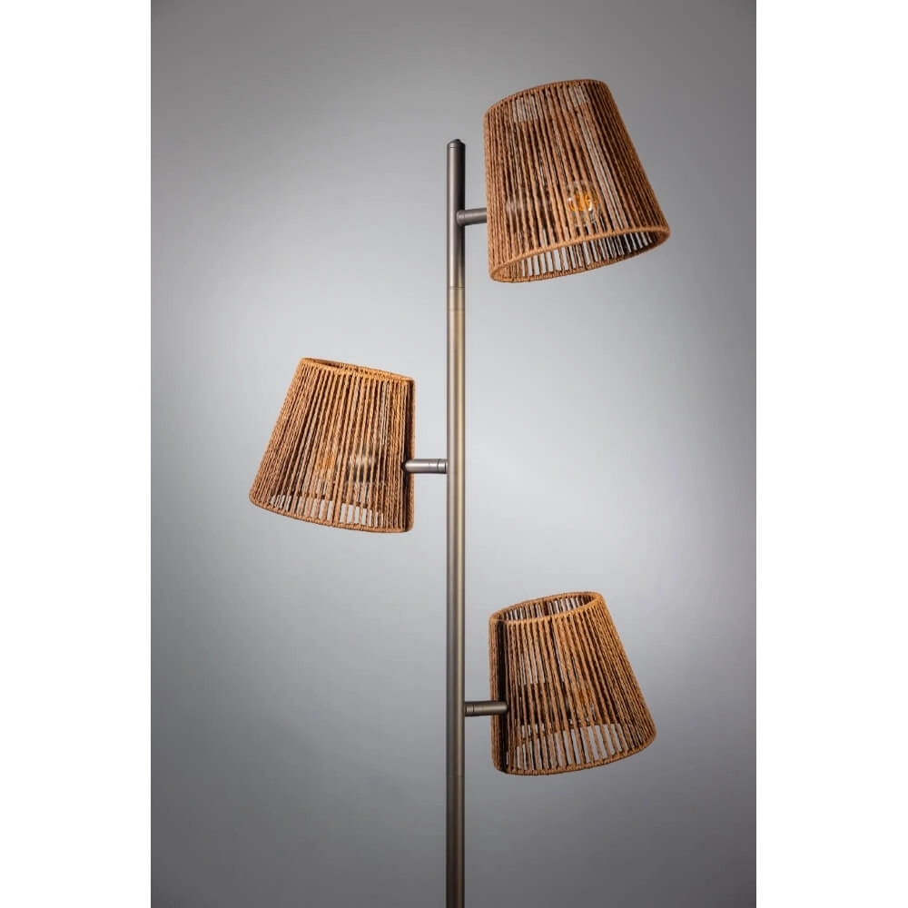 Stehlampe Daan braun mit Rattankappen ETH 8720195309338