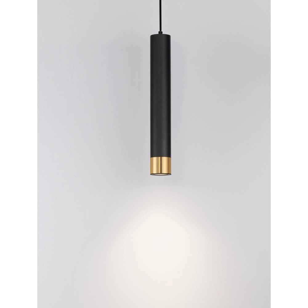 Design-Pendelleuchte Picto 40cm schwarz mit gold