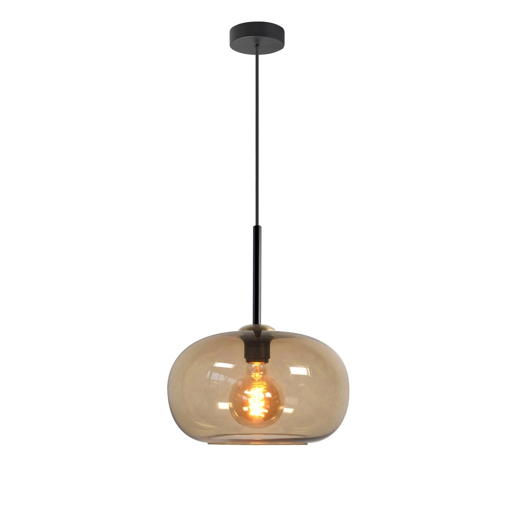 Pendelleuchte Bellini schwarz mit Goldglas Ø 31cm Highlight