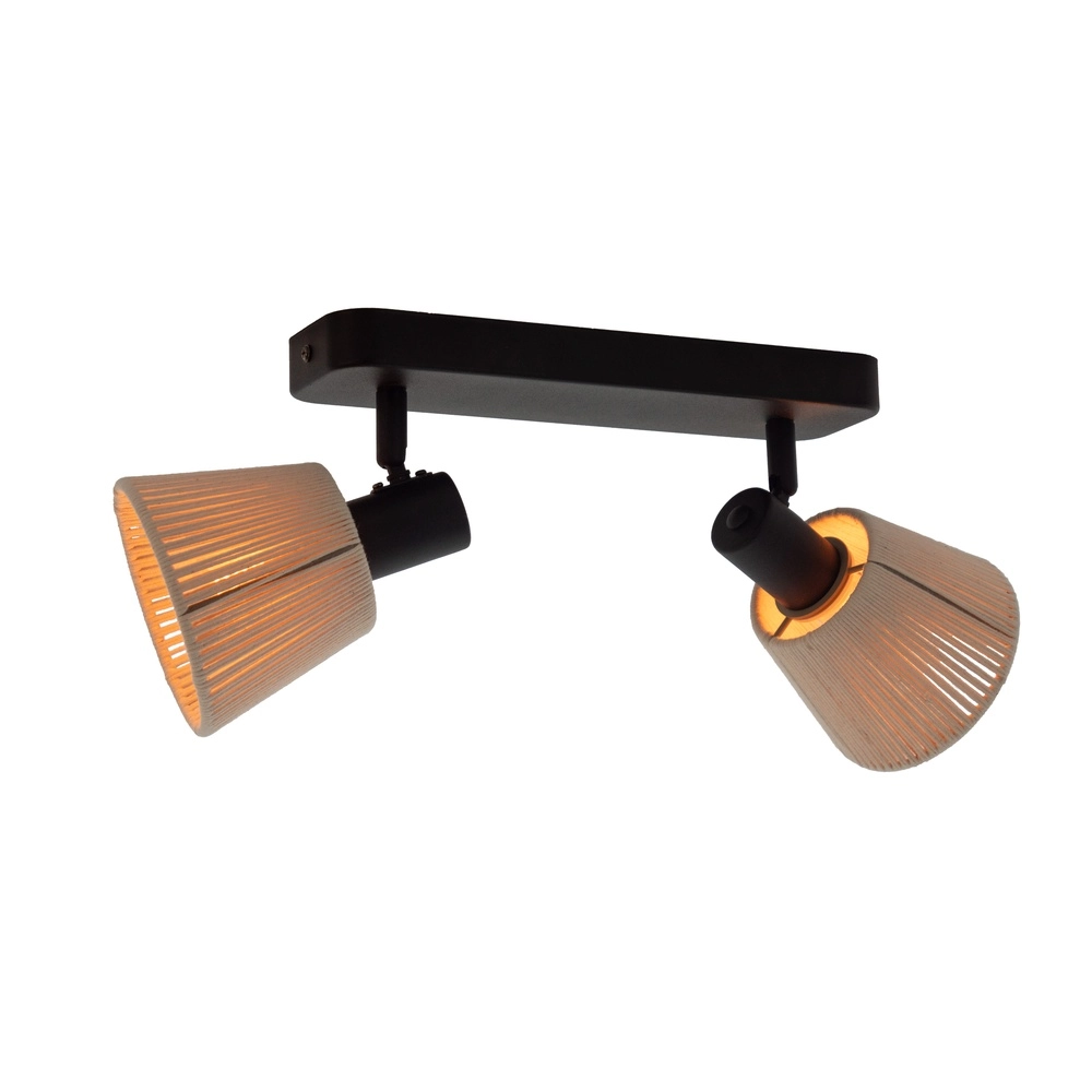 Deckenlampe Seagard schwarz mit Rattan 2-flammig Eglo 9008606359837