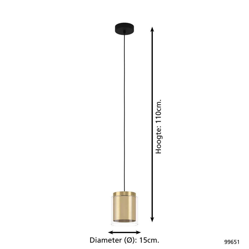 Hängelampe aus Glas Lagunitas mit Gold Eglo 9002759996512