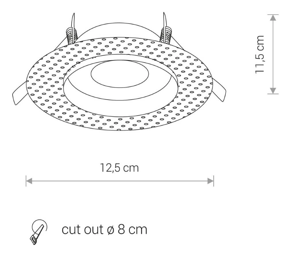 Randloser Einbaustrahler Echo schwarz IP54 Lyora 5903139837293
