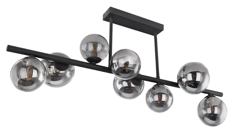 Schwarze Deckenleuchte mit Rauchglas Riha Globo 9007371393039