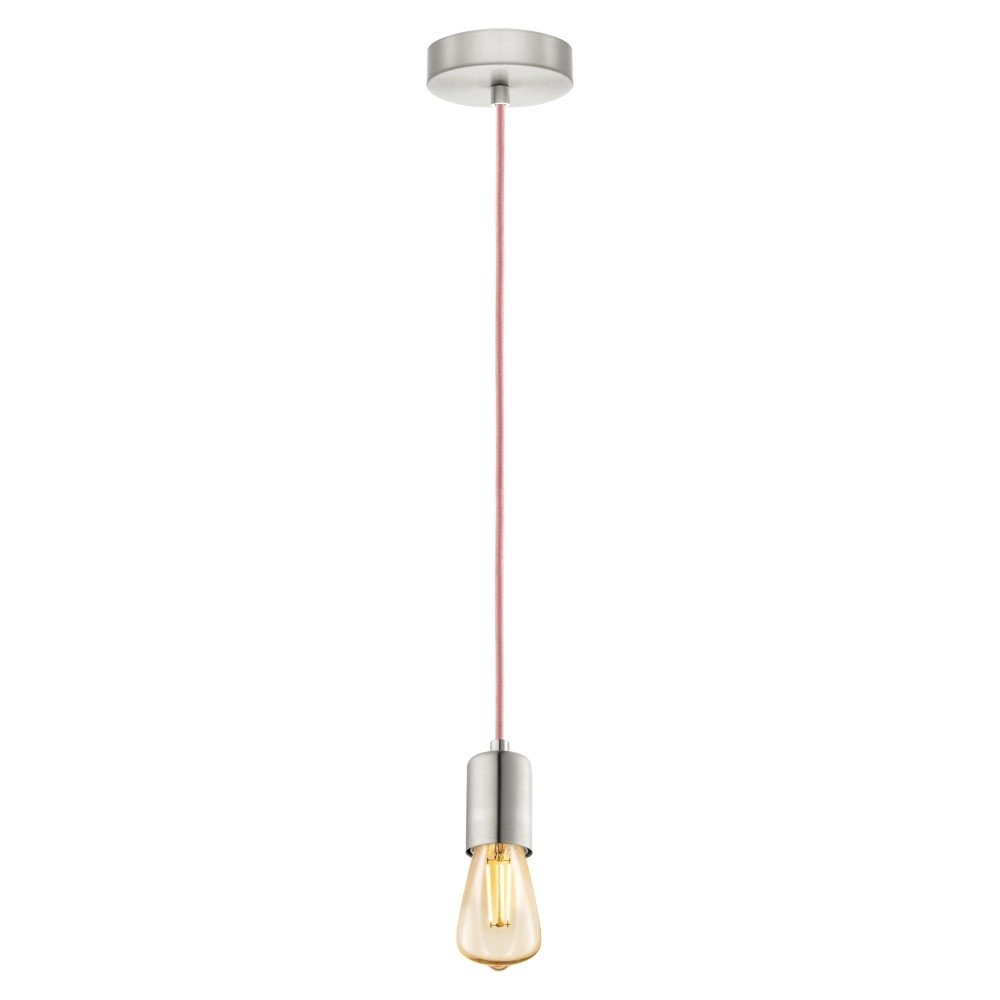 Pendelleuchte Yorth Shuttle -Nickel mit rosa Kabel Eglo 9002759325268