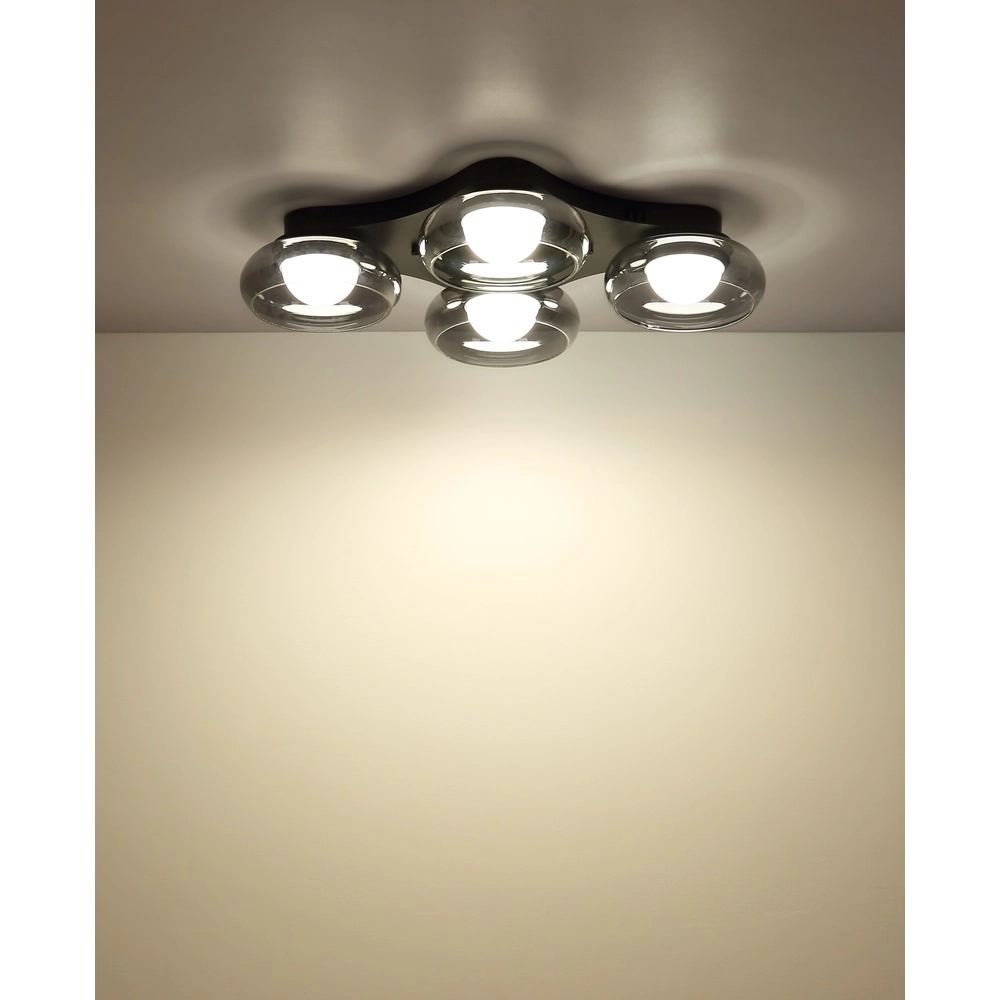 Design-Deckenlampe Carlene 4-Licht Schwarz Globo 9007371575176