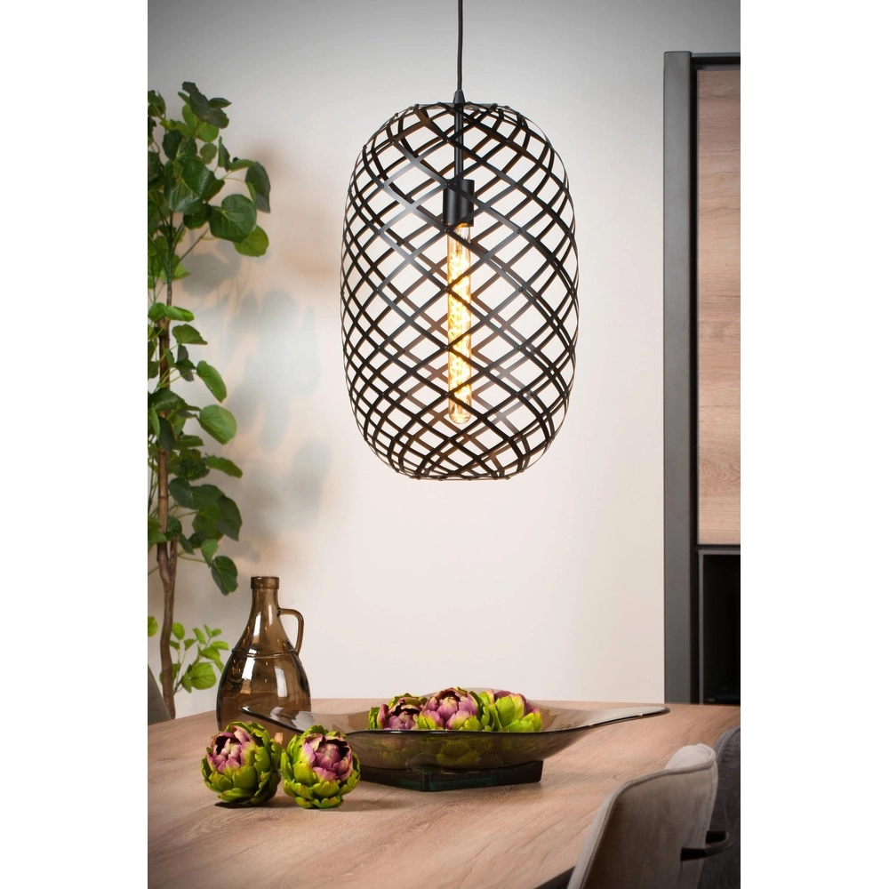Pendellampe Wolfram Ø 32 cm schwarz Lucide 5411212211163