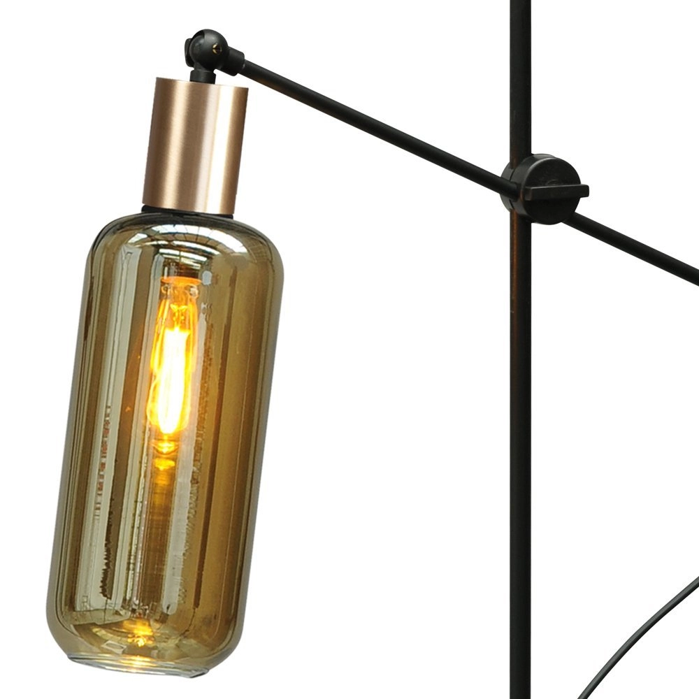 Schwarze Tischlampe mit Gold Bounty mit Zylinderglas Masterlight 8718121248509