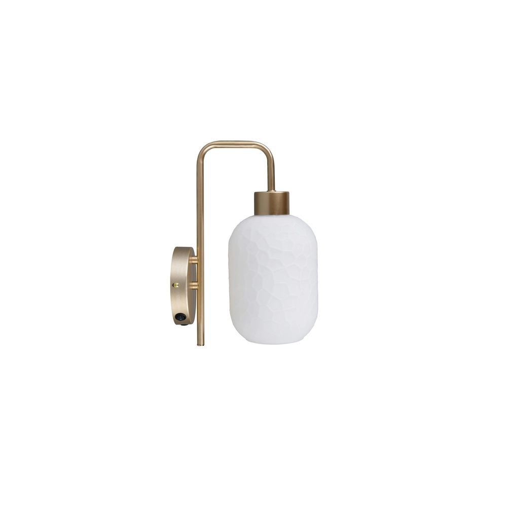 Wandlampe Emelie Gold mit weißem Glas Trio 4017807724349