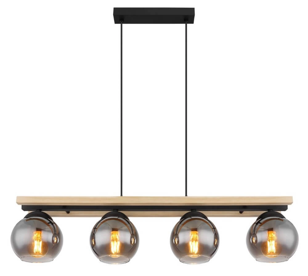 Design-Hängelampe Conni Holz 4-flammig Globo 9007371444236