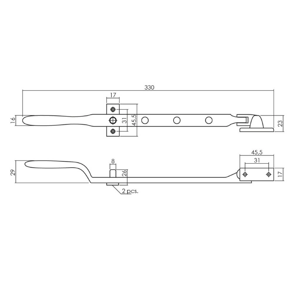 Fensterhalter Ramo mit Einstellstift schwarz Intersteel 8714186508695