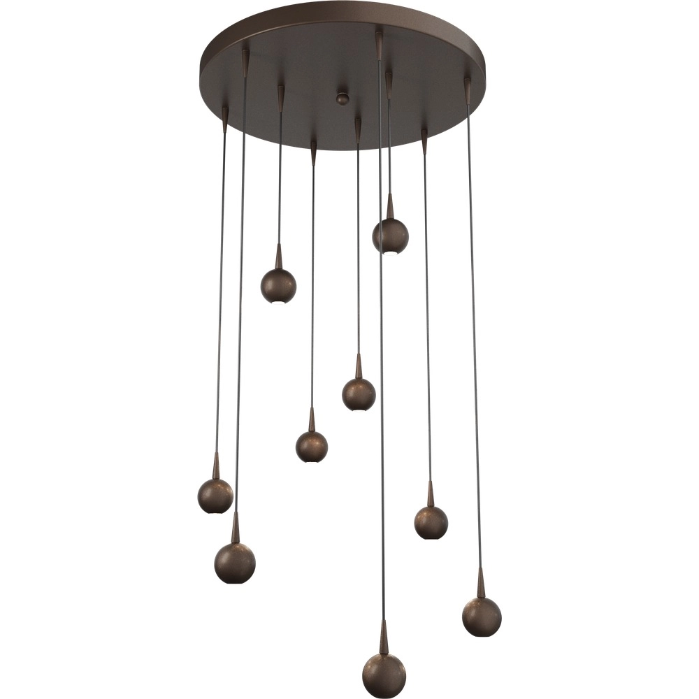 9-Licht Pendellampe Talana kakaobraun Ø 50cm DTW