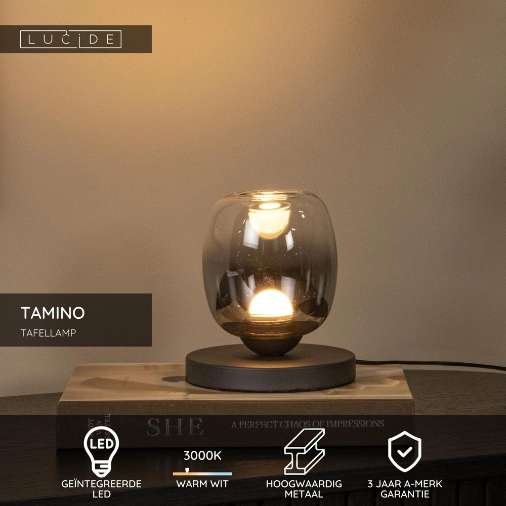 Tischlampe Tamino Schwarz Lucide 5411212741264