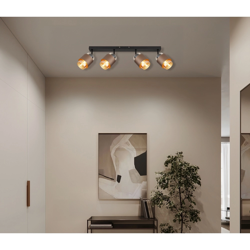 Design-Deckenlampe Milley 4-Licht Schwarz Globo 9007371589340