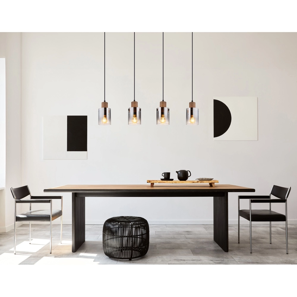 Pendellampe Underwood Holz 4-Licht Globo 9007371507658