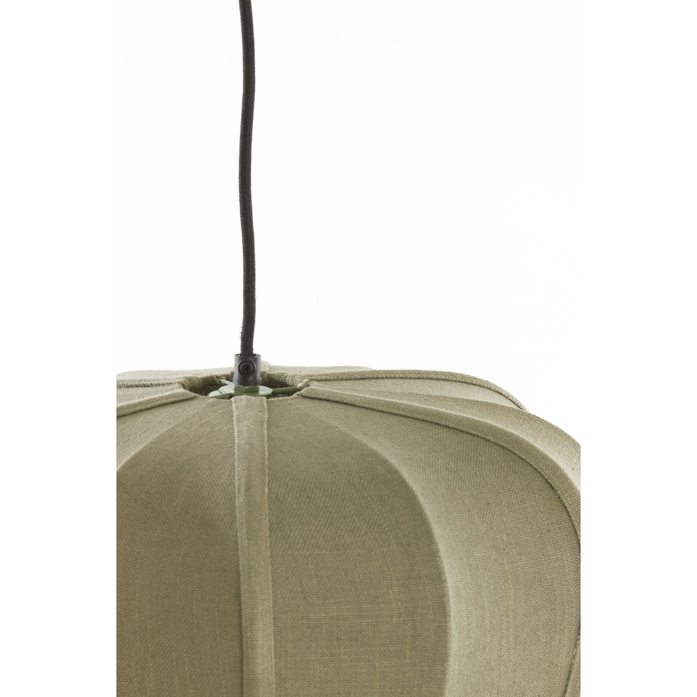 Japandi-Pendellampe Zubedo Ø 60 cm – olivgrün Light & Living 8717807835897