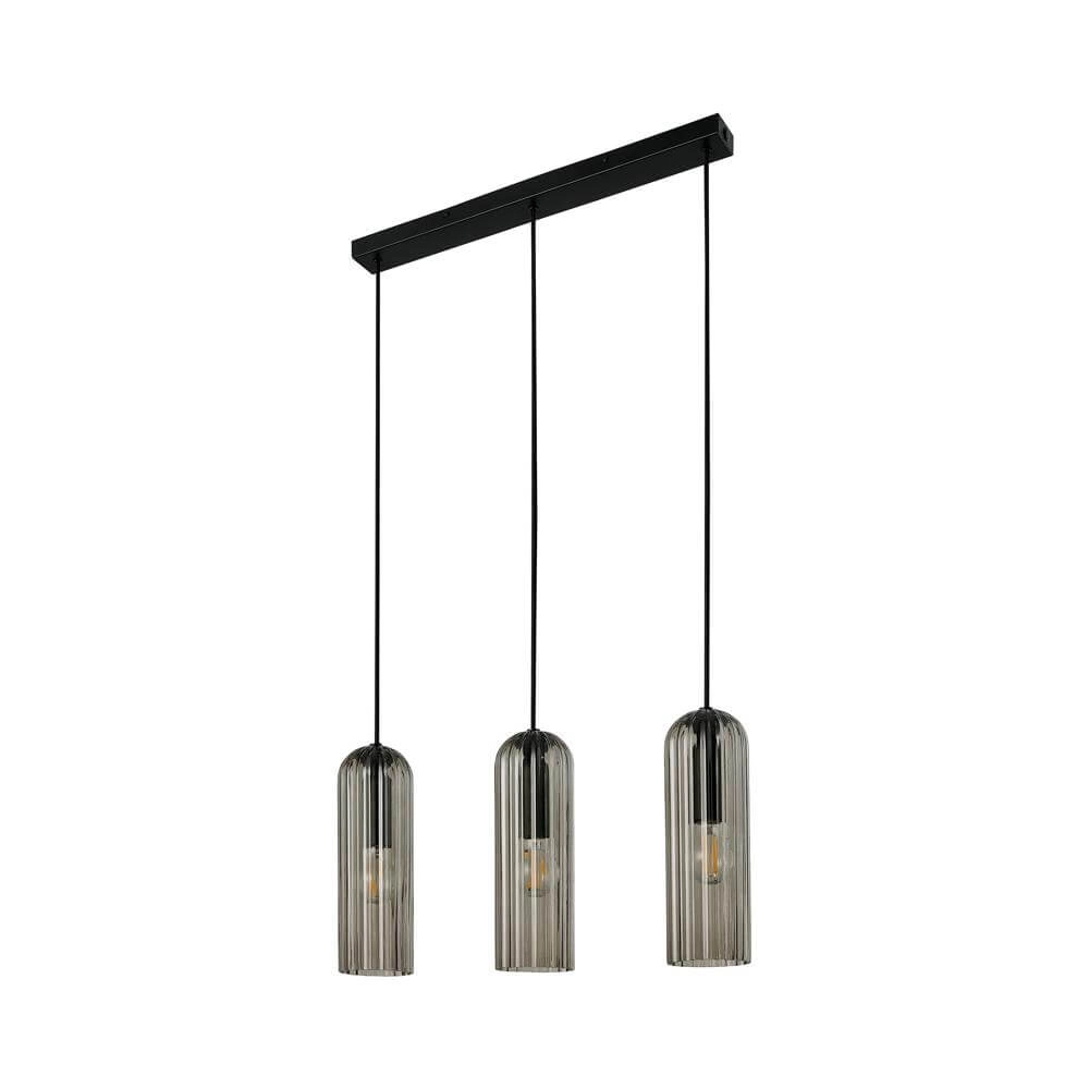 3-flammige Pendelleuchte Miella schwarz mit Rauchglas Nordlux 5704924018626