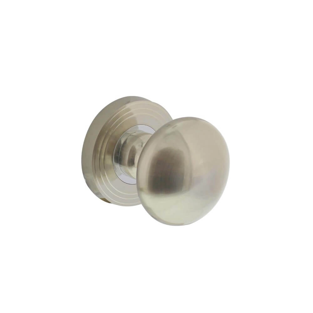 Türknauf an Rosette Tondo mit Nut nickel matt