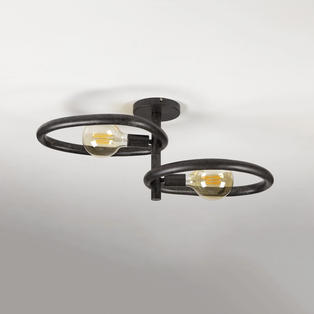 Landdeckenlampe Pebble arktisch schwarz – 2x E27 Lyora 8716803510999
