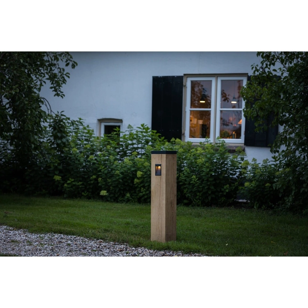 Holz-Solarrampenlampe Torre Solar Eiche - 17,5x17,5x90 cm - 2700K Timberlab 8716803514584