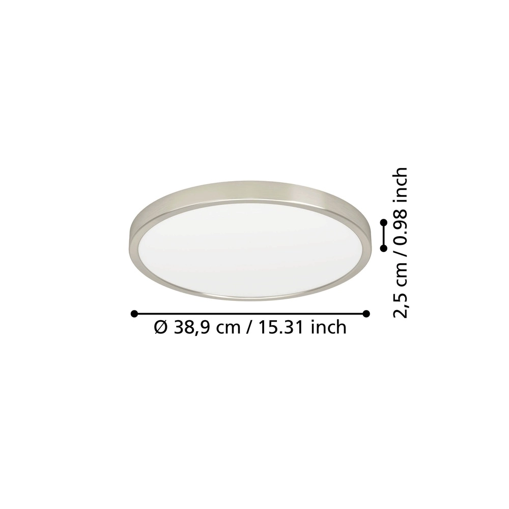 LED-Deckenlicht Fueva 6 rund – Edelstahl – Ø 38,9 cm Eglo 9008606330256