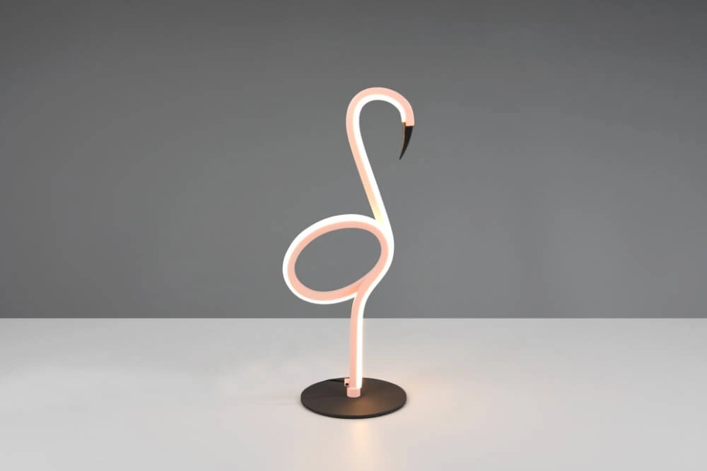 Rosafarbene Flamingo-LED-Tischlampe Ingo