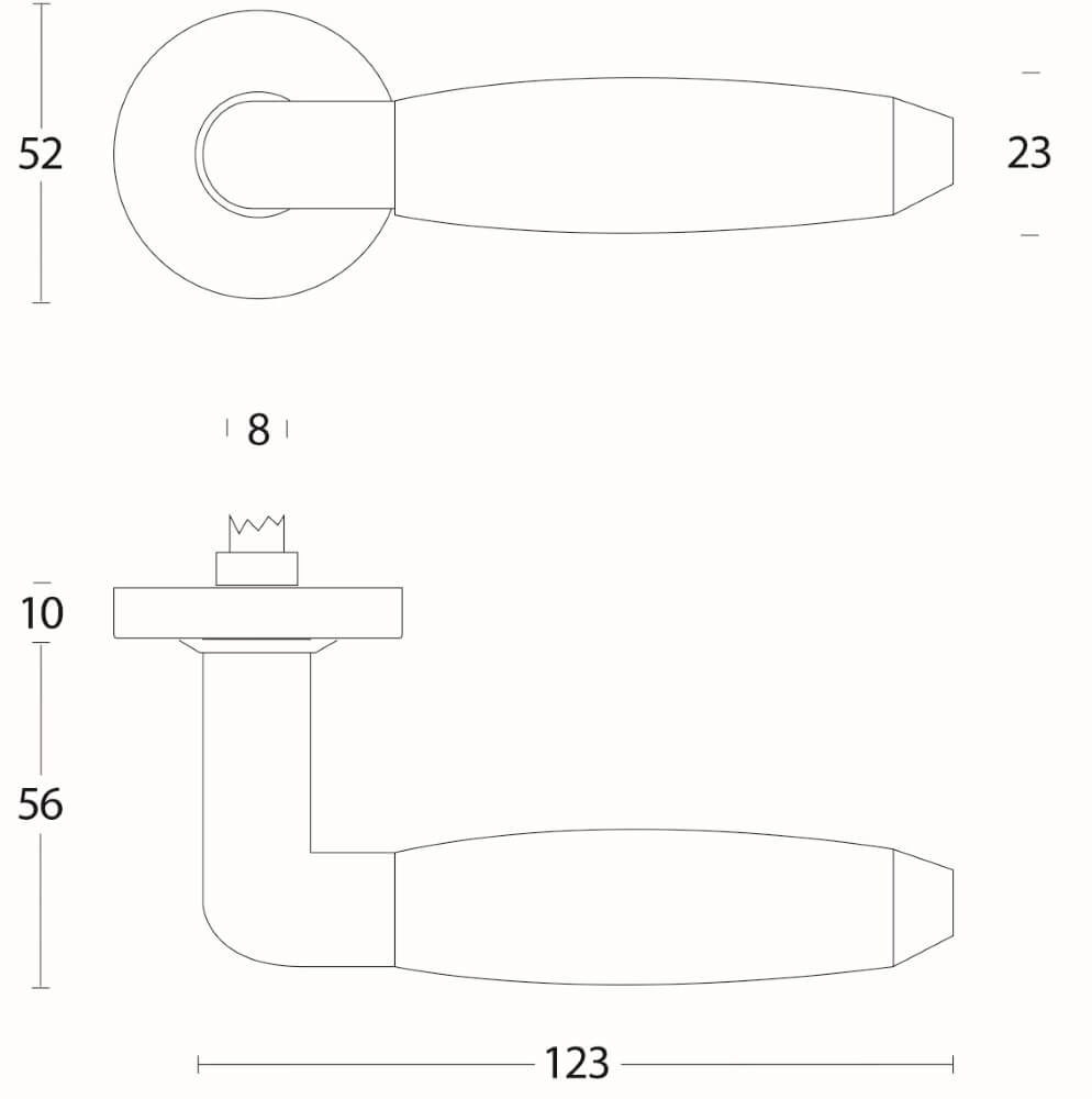 Türklinke Combinatie runder Edelstahl getrommelt Intersteel 8714186696569