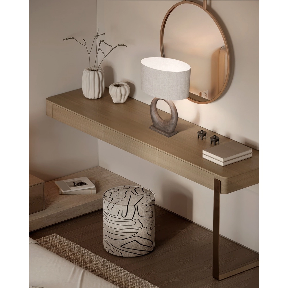 Japandi-Tischlampe Woodie Round 35 cm – Holz mit Naturholz Masterlight 8718121392745