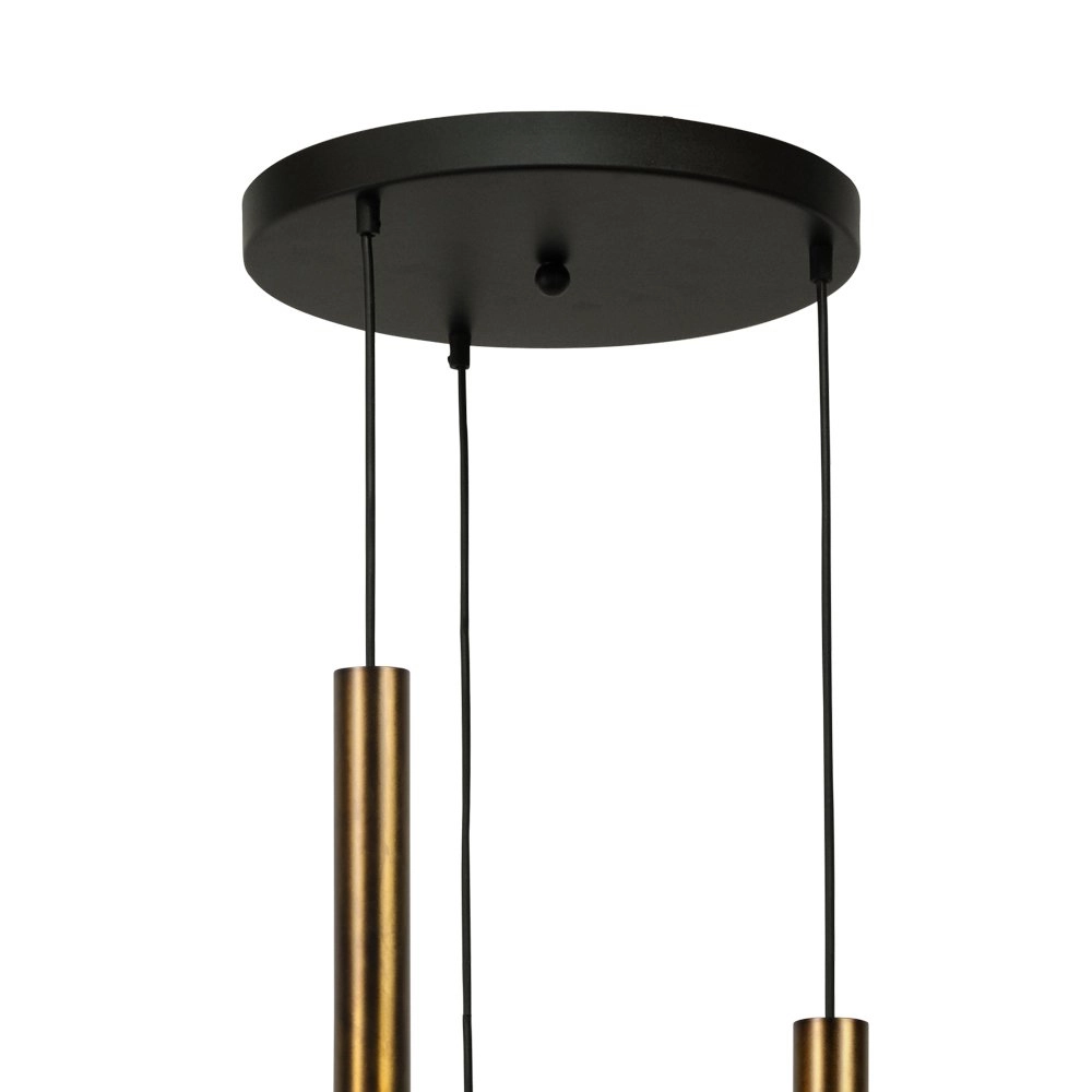 Schwarze Hängelampe Bella 3-flammig mit Gold Masterlight 8718121255361