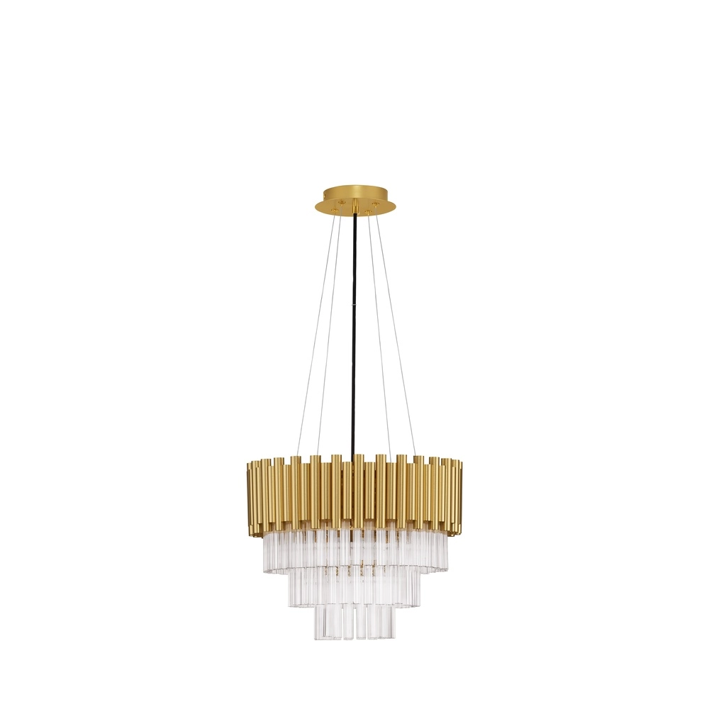 Pendelleuchte Magnolia gold mit Kristall Ø 39cm Lyora 5212017435019