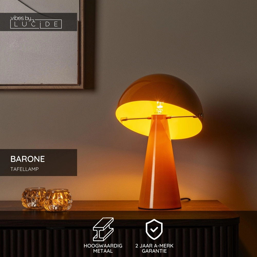 Tischlampe Barone orange Ø 23cm Lucide Vibes 5411212650092