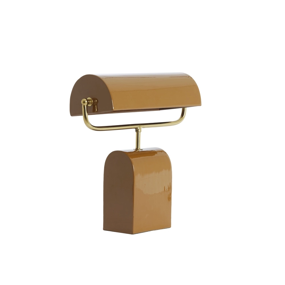 Braune Schreibtischlampe Cardona mit Gold – 1x E27 Light & Living 8717807816278