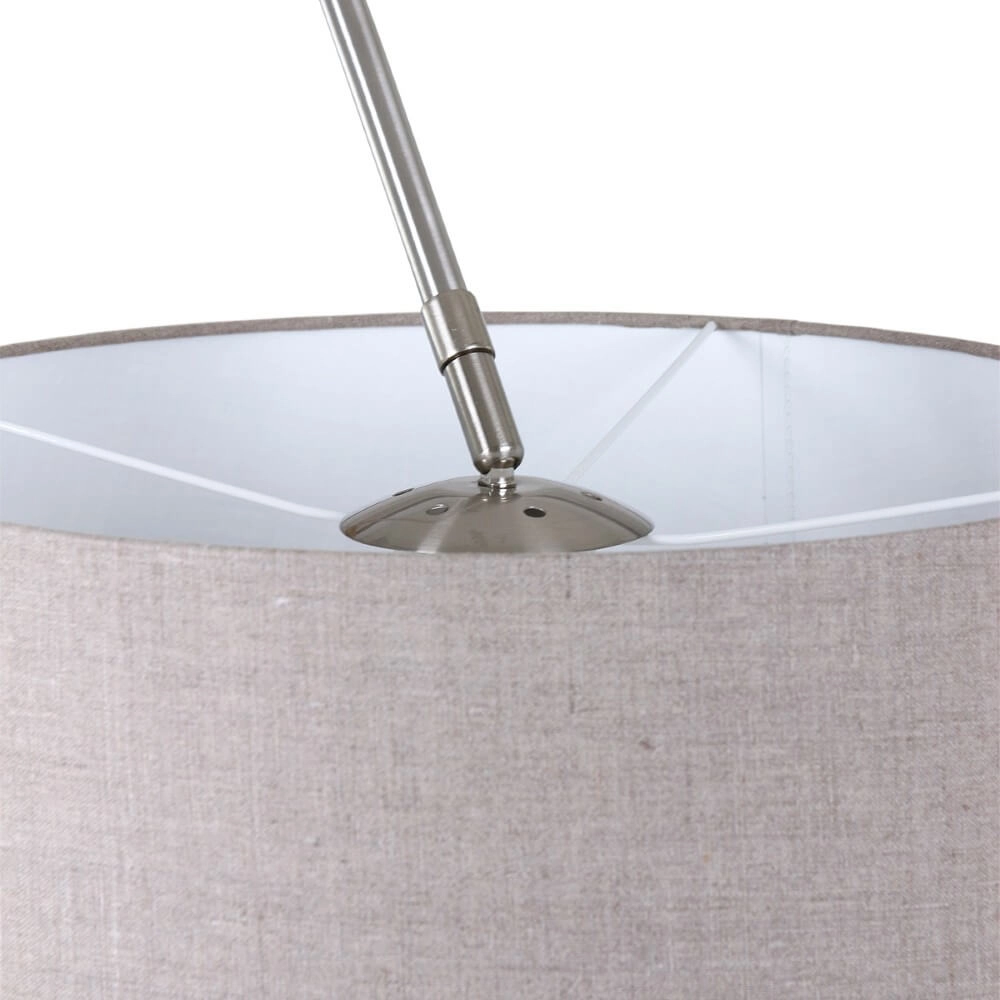 Bogenlampe Gramineus grau mit Taupe -Lampenschirm Steinhauer 8712746092868