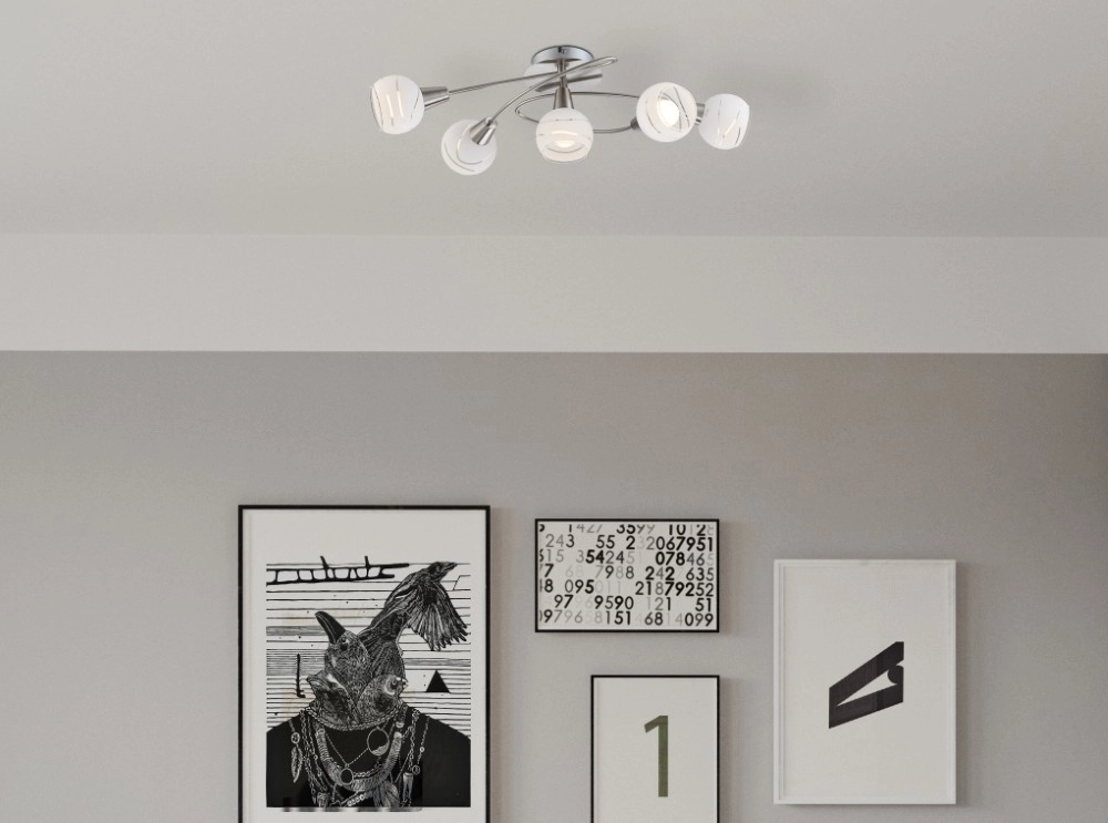 Deckenlampe Elliott Nickel 5-Lampen Globo 9007371258321